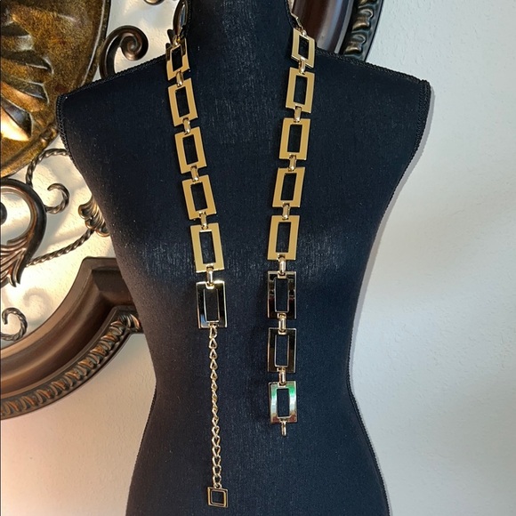 ESCADA Women’s Gilded Gold Geometric Luxury Elegance Classic Adjustable Belt - Picture 3 of 9